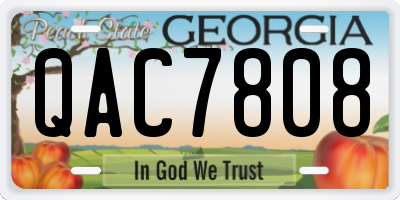 GA license plate QAC7808