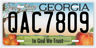 GA license plate QAC7809