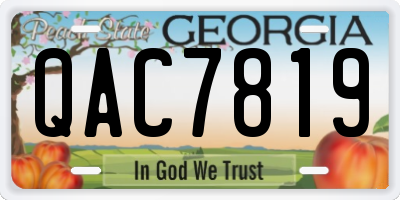 GA license plate QAC7819