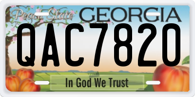 GA license plate QAC7820