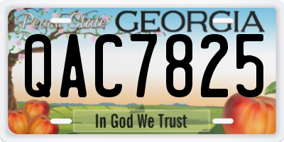 GA license plate QAC7825