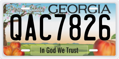 GA license plate QAC7826