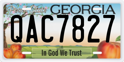GA license plate QAC7827