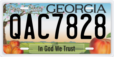 GA license plate QAC7828