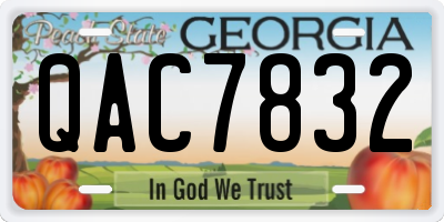 GA license plate QAC7832