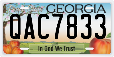 GA license plate QAC7833