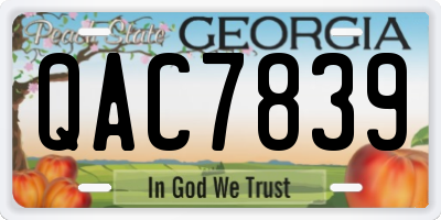 GA license plate QAC7839
