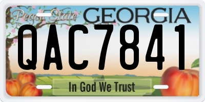 GA license plate QAC7841