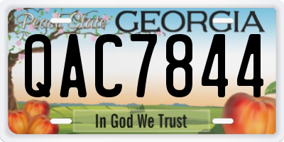 GA license plate QAC7844