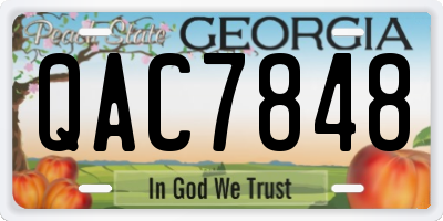 GA license plate QAC7848