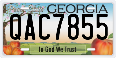 GA license plate QAC7855