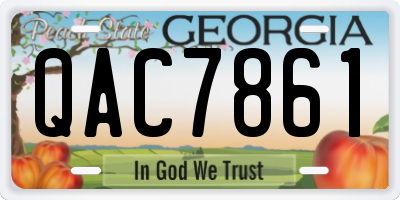 GA license plate QAC7861