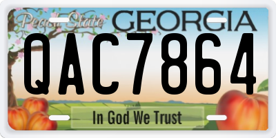 GA license plate QAC7864