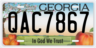 GA license plate QAC7867