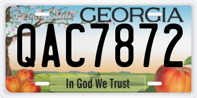 GA license plate QAC7872