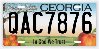GA license plate QAC7876