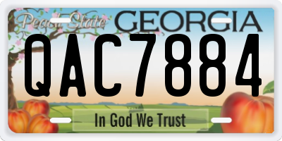 GA license plate QAC7884