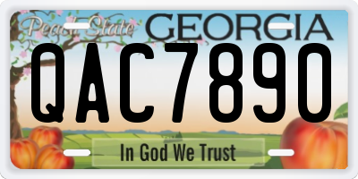 GA license plate QAC7890
