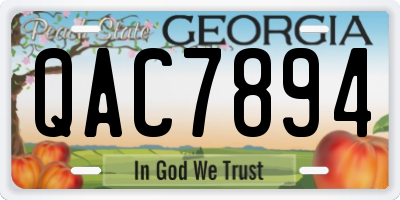GA license plate QAC7894