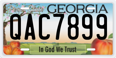 GA license plate QAC7899