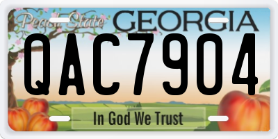 GA license plate QAC7904