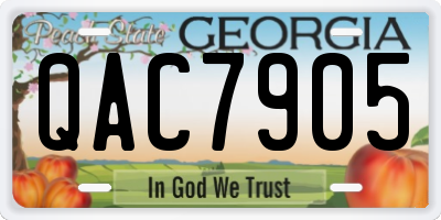 GA license plate QAC7905