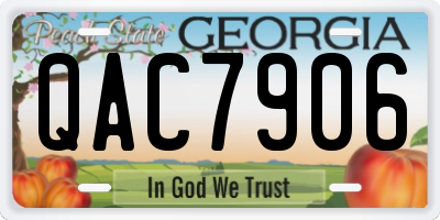 GA license plate QAC7906