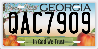 GA license plate QAC7909