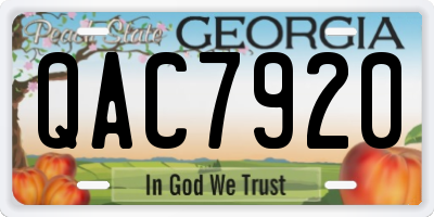 GA license plate QAC7920
