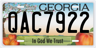 GA license plate QAC7922