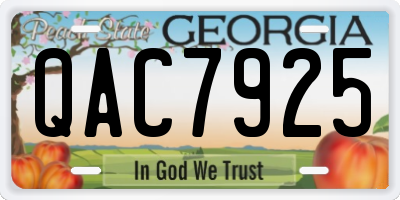 GA license plate QAC7925