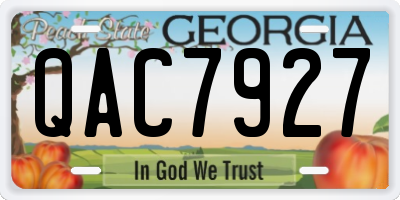 GA license plate QAC7927