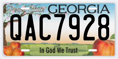 GA license plate QAC7928