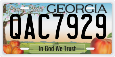 GA license plate QAC7929