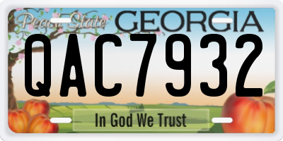 GA license plate QAC7932