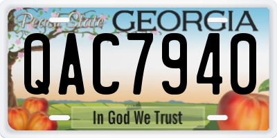 GA license plate QAC7940