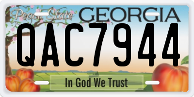GA license plate QAC7944