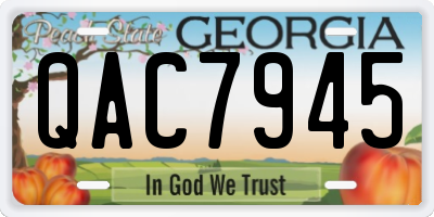 GA license plate QAC7945