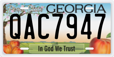 GA license plate QAC7947