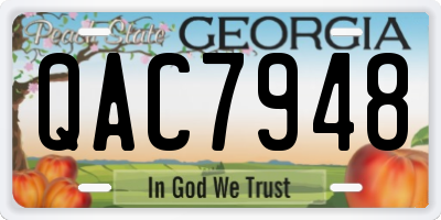 GA license plate QAC7948