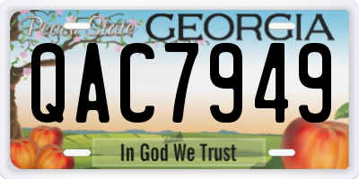 GA license plate QAC7949