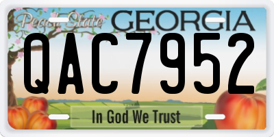 GA license plate QAC7952