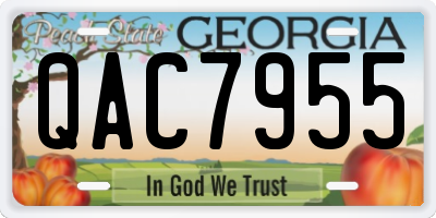 GA license plate QAC7955