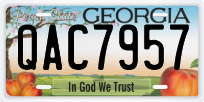 GA license plate QAC7957