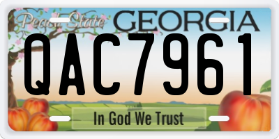 GA license plate QAC7961