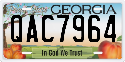 GA license plate QAC7964