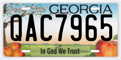 GA license plate QAC7965
