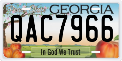 GA license plate QAC7966
