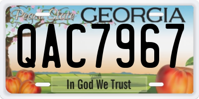 GA license plate QAC7967