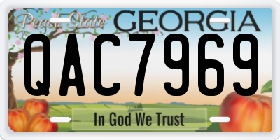 GA license plate QAC7969